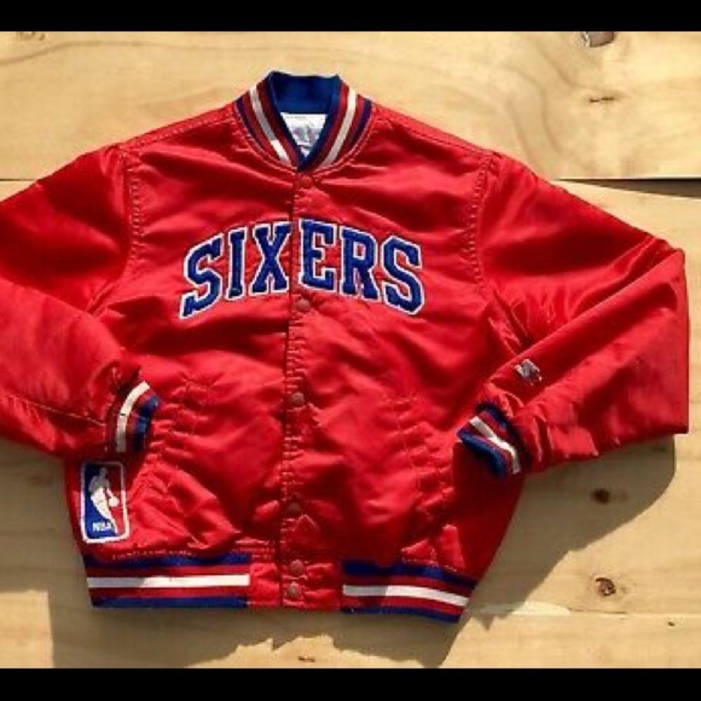 Vtg Rare Starter Philadelphia 76ers Jacket Youth L